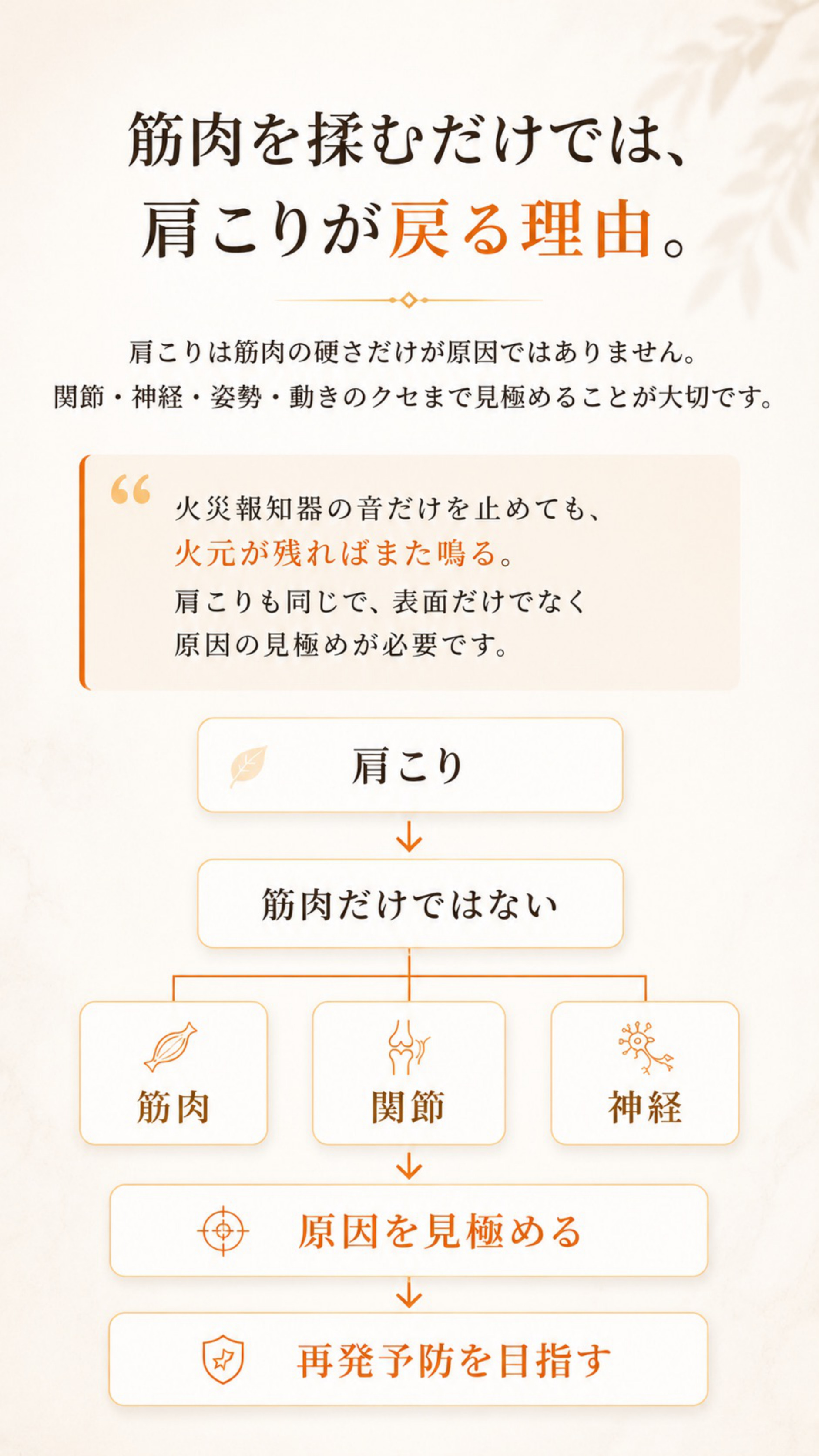 なぜ、揉んでも肩こりは戻るのか